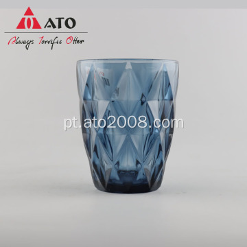 Blue inquebrable Glassware Glass Diamond Beverage Cup